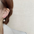 Gold Pave Crystal Star Drop Hook Earrings Mini Pair view 2
