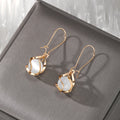 Gold Wire Cage Round Bead Dangle Earrings 4 Color Styles view 7