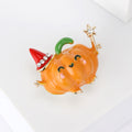 Orange Pumpkin Brooch with Red Hat and Sparkling Star Wand view 2
