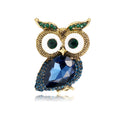Red Gold Tone Owl Crystal Two Designs Metal Brooch Pin view 6