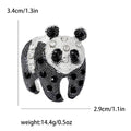Black White Enamel Rhinestone Panda Bear Brooch Silver Tone view 6
