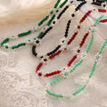 Beaded Daisy Flower Necklaces Color Stone Bead Chokers view 2