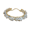 Gold Wire Clear Crystal Chip Cluster Open Cuff Bracelet view 5
