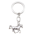 Silver Running Horse Horseshoe Charm Metal Keychain view 5
