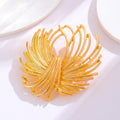 Gold Tone Flower Tassel Metal Brooch Pin for Jackets and Lapels view 4