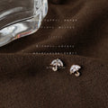 Gold Tone Clear Stone Tiny Umbrella Stud Earrings For Women view 4