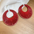 Woven Open Circle Huggie Earrings In Eight Designs view 7