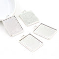 Rectangular Pendant Bezel Trays in Silver and Bronze Tones view 3