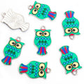 Colorful Patterned Owl Enamel Metal Charms, 16 Designs view 7