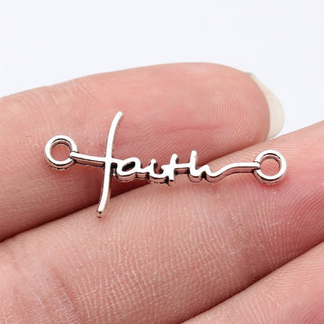 Antique Silver Script Word Connector Charms in Three Styles