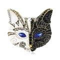 Symmetrical Mask Face Brooch in Multicolor or Black White Enamel view 2