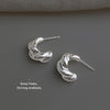Silver Twist Hoop