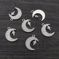 Antique Silver Moon and Star Charms in Assorted Designs view 4