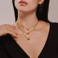 Twisted C Hoop Earrings Hourglass Barrel Pendant Snake Chain Set view 2