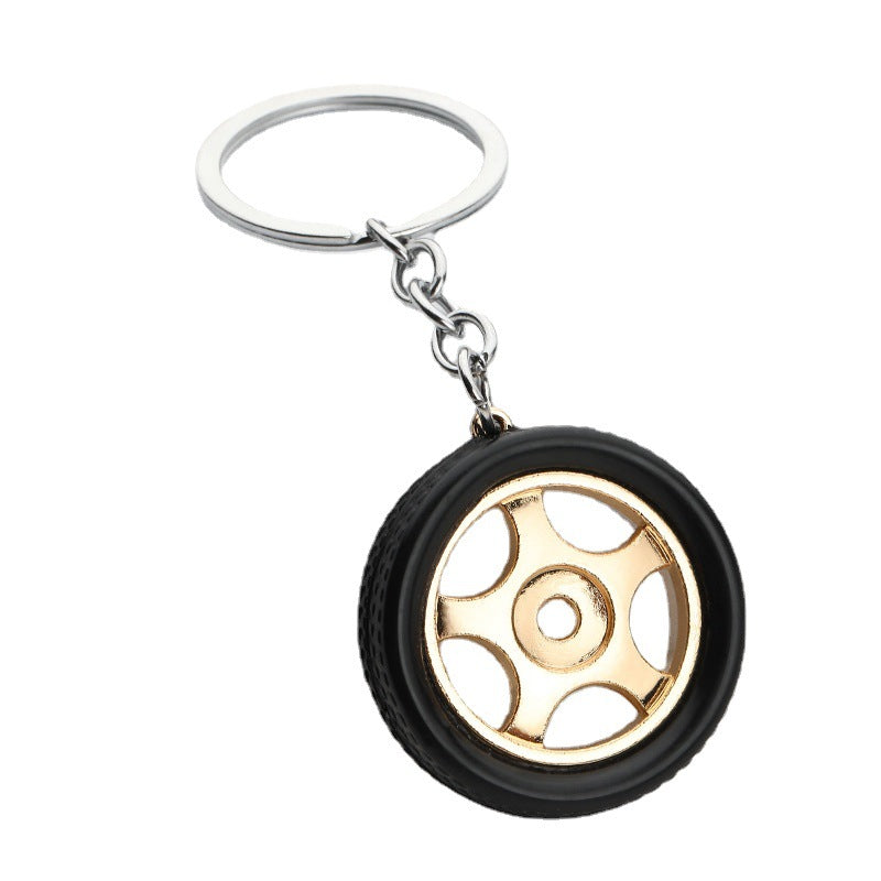 3D Alloy Wheel Metal Keychain Creative Car Accessory Gift