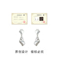 Silver Scallop Shell Stud Conch Drop Earrings Pair view 4