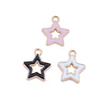 Gold Tone Open Star Enamel Charms in Three Color Options view 5