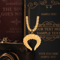 Twisted Crescent Horn Pendant Necklaces Gold Chain and Cord view 4
