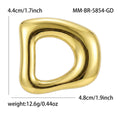 Rounded Open Triangle Brooch in Polished Metal for Jackets and Scarves view 6