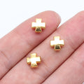 Dimensional Cross Small-Hole Metal Beads in Five Finishes view 6