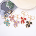 Rhinestone Bow Keychain Gold Clasp Six Crystal Colors view 2