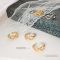 Infinity Figure Eight Open Band Ring Gold Steel Metal Finish view 2