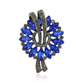 Antique Gold Marquise Crystal Bow Brooch Four Colors view 1