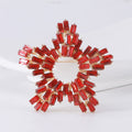 Statement Geometric Baguette Crystal Star Brooch in Red view 6
