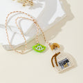 Beaded Tequila Bottle And Lime Charm On Braided Cord view 1