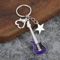Metal Guitar Keychain With Star Charm And Heart Clasp, 24 Styles view 12