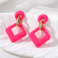 Matte Open Square Drop Earrings Gold Link 10 Colors view 10