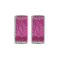 Crystal Pave Rectangle Statement Hoop Earrings For Women view 5