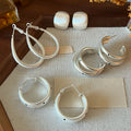 Layered C Hoop Earrings in Nine Color Designs for Everyday Styling view 3