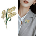 Golden Wheat Brooch In 1 Style With Polished Metal And Decorative Details view 3