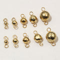 Double Loop Faceted Metal Ball Connectors in Gold and Steel view 7