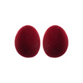 Flocked Oval Stud Earrings In Brown And Burgundy Matching Jewelry Pair view 5