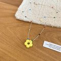 Colorful Crystal Flower Pendant Necklaces in Six Colors view 11