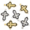 Textured Cross Charm in Gold and Silver Tone for Jewelry Making view 5