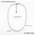 Imitation Pearl Strand Necklaces White Gray Mixed Color view 8