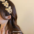 Textured Metal Butterfly Headband In Silver Tone Or Gold Tone view 3