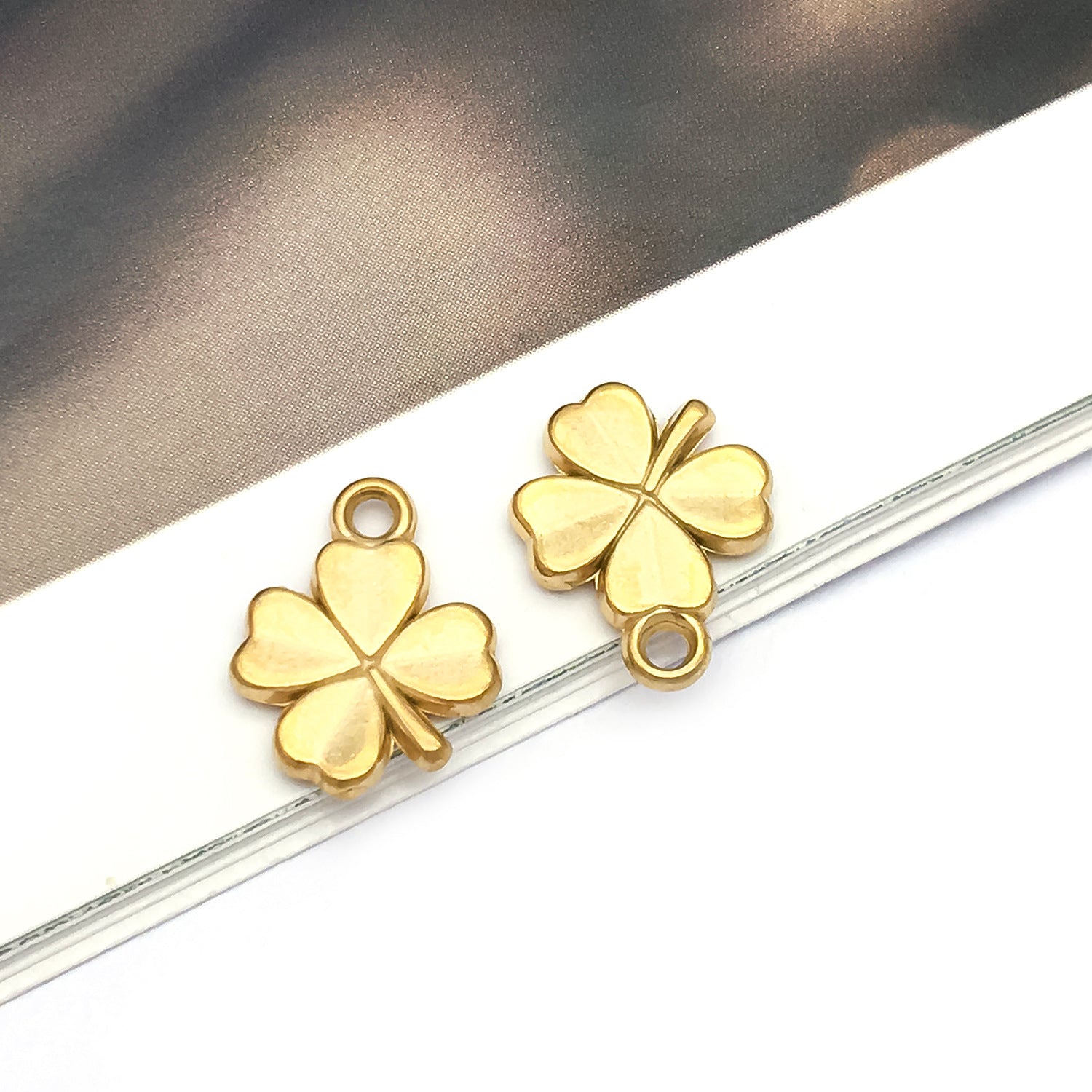Stainless Steel Gold Sunflower Cherry Blossom Flower Charm Pendant for DIY Earrings Necklace
