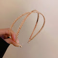 Crossed Double Headband In Five Chain And Crystal Finishes view 9