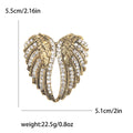Antique Gold Silver Angel Wing Heart Crystal Brooch Pins view 5