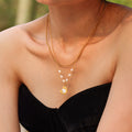 Shell Chick Pendant Necklace Freshwater Pearls Gold Steel Stainless view 2