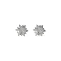 Clear Stone Snowflake Cluster Stud Earrings In Silver And Gold Tone view 5