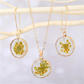 Gold Tone Pressed Flower Necklace and Long Hook Earring Options view 1