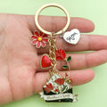 Rose and Flower Charm Keychains in 10 Pictured Variations for Bags and Keys view 1