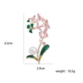 Crystal Orchid Stem Brooch in Pink or Yellow With Pearl view 5