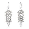 Silver Tone Wheat Tassel Crystal Four Designs Metal Dangle Earrings view 1