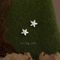 Gold Tone Clear Marquise Flower Crystal Stud Earrings view 4